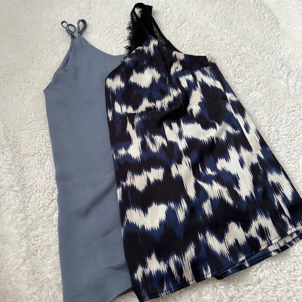 Express Bundle Camisole Women's Tank Top Size XS Blue Lace Silky Material